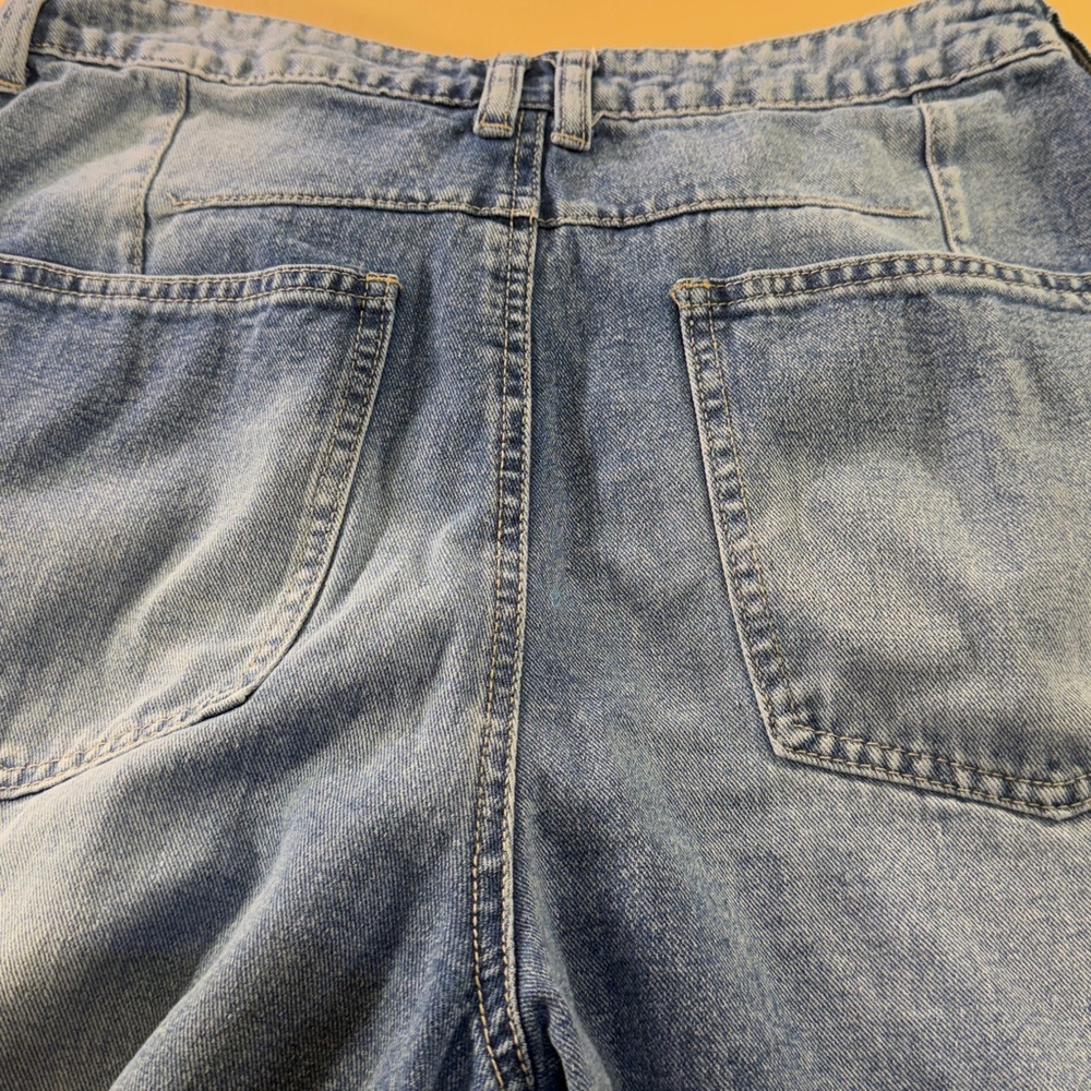 Women’s barrel leg blue denim jeans faded five pockets size 10 - Picture 10 of 10